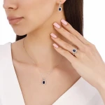 0,88 Karat Saphir-Diamantkette
