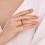 0,51 Karat Schwarzer Diamant-Memoire-Ring