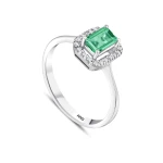 Diamant Anturage Smaragd Ring