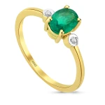 0,68 Karat Oval Smaragd-Diamantring