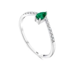 0,23 Karat Smaragd-Diamantring 0,23 Karat Smaragd-Diamantring