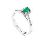 0,42 Karat Smaragd-Diamantring