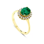 1,07 Karat Oval Smaragd-Diamantring