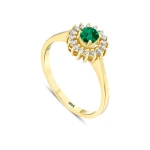 0,42 Karat Smaragd-Diamantring 0,42 Karat Smaragd-Diamantring