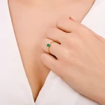 0,41 Karat Smaragd-Diamantring 0,41 Karat Smaragd-Diamantring