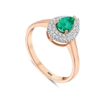 0,58 Karat Smaragd-Diamantring 0,58 Karat Smaragd-Diamantring