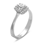 Smaragdschliff Solitär-Diamantring Smaragdschliff Solitär-Diamantring