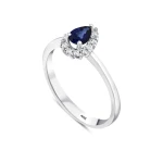 0,60 Karat Tropfen-Saphir-Diamantring