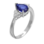 0,98 Karat Tropfen-Saphir-Diamantring 0,98 Karat Tropfen-Saphir-Diamantring
