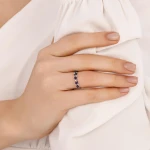 Halbmemory Saphir-Diamantring