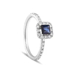 0,72 Karat Prinzess-Schliff Saphir-Diamantring