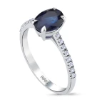 1,24 Karat Oval Saphir-Diamantring