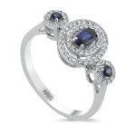0,56 Karat Fantasie Saphir-Diamantring