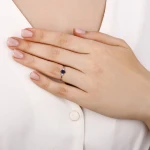 0,52 Karat Oval Saphir-Diamantring 0,52 Karat Oval Saphir-Diamantring