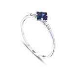 0,38 Karat Prinzessschliff Saphir-Diamantring 0,38 Karat Prinzessschliff Saphir-Diamantring