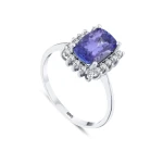 Smaragdschliff Tansanit-Diamantring Smaragdschliff Tansanit-Diamantring