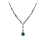 Diamant Tropfen Smaragd Collier