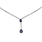 Diamant Tropfen Saphir Collier