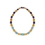 Diamant Collier mit bunten Steinen