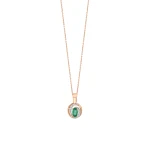 Diamant Ovaler Smaragd Halskette