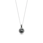 Schwarzer Diamant Solitärring Kette Schwarzer Diamant Solitärring Kette