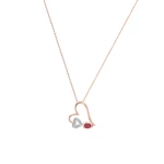 Diamant Rubin Herzanhänger Kette