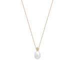 Diamant Perlenkrone Kette Gold