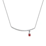 Diamant Rubin Tropfen Kette