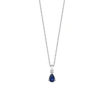 Diamantierte Tropfen-Saphir Kette Ferrara Diamantierte Tropfen-Saphir Kette Ferrara