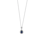Tropfen Diamant Saphir Kette