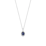 Diamant Ovaler Saphir Halskette