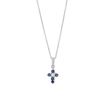 Diamant Saphir Kreuz Halskette Diamant Saphir Kreuz Halskette