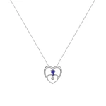 Diamant Saphir Herz Kette