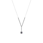 Diamant Saphir Tropfen Kette