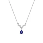 Tropfen Saphir Diamant Kette