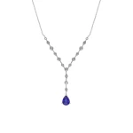Diamant Tropfen Saphir Kette Diamant Tropfen Saphir Kette