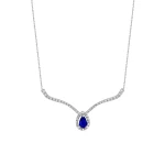 Diamant Tropfen Saphir Kette
