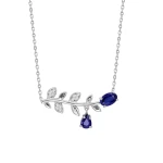 Blattmodell mit Saphirstein Kette