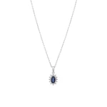 Diamant Saphir Halskette