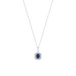 1,50 Karat Smaragdschliff Saphir-Kette