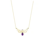 Diamant Amethyst Engelsflügel Kette – Flügel der Weisheit Diamant Amethyst Engelsflügel Kette – Flügel der Weisheit