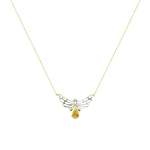 Citrinstein und Diamant Flügel der Liebe Kette Citrinstein und Diamant Flügel der Liebe Kette