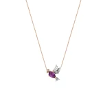 Diamant Amethyst Vogel Goldkette