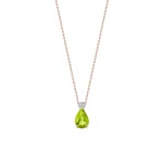 Diamant Tropfen Peridot Kette