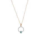 Diamant Blauer Topas Halskette