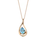 Tropfen Blauer Topas Goldkette Tropfen Blauer Topas Goldkette