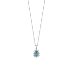 Goldkette mit Tropfenförmigem Blauem Topas Goldkette mit Tropfenförmigem Blauem Topas