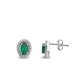 Diamant Ovaler Schliff Smaragd Ohrring Diamant Ovaler Schliff Smaragd Ohrring