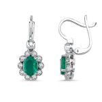 Ovalschliff Smaragd-Diamant-Ohrringe Ovalschliff Smaragd-Diamant-Ohrringe