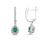 Diamant Tropfen Smaragd Ohrringe Diamant Tropfen Smaragd Ohrringe